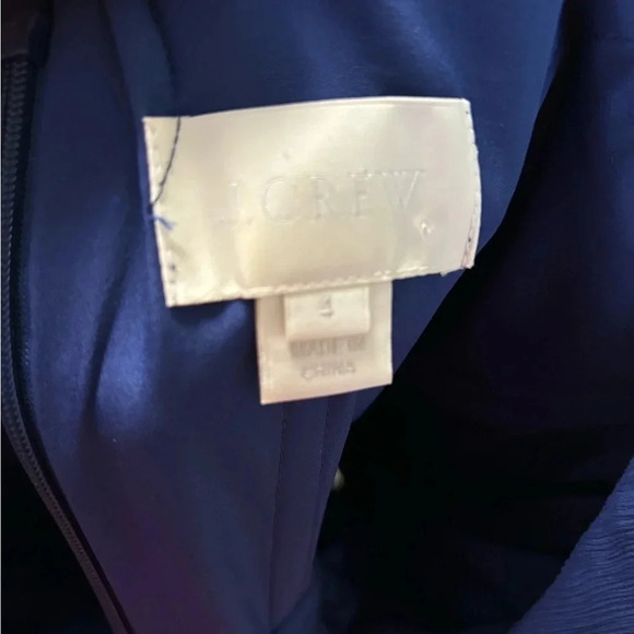 J. Crew Heidi Blue 100% Silk Chiffon A-Line V Neck  Dress Size 4 - Picture 6 of 6